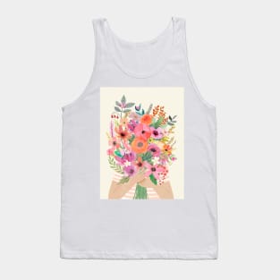 Woman with flowers Tank Top